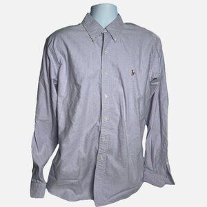 Ralph Lauren Mens XL Button Down Long Sleeve Purple Flesh Pony Preppy Classic